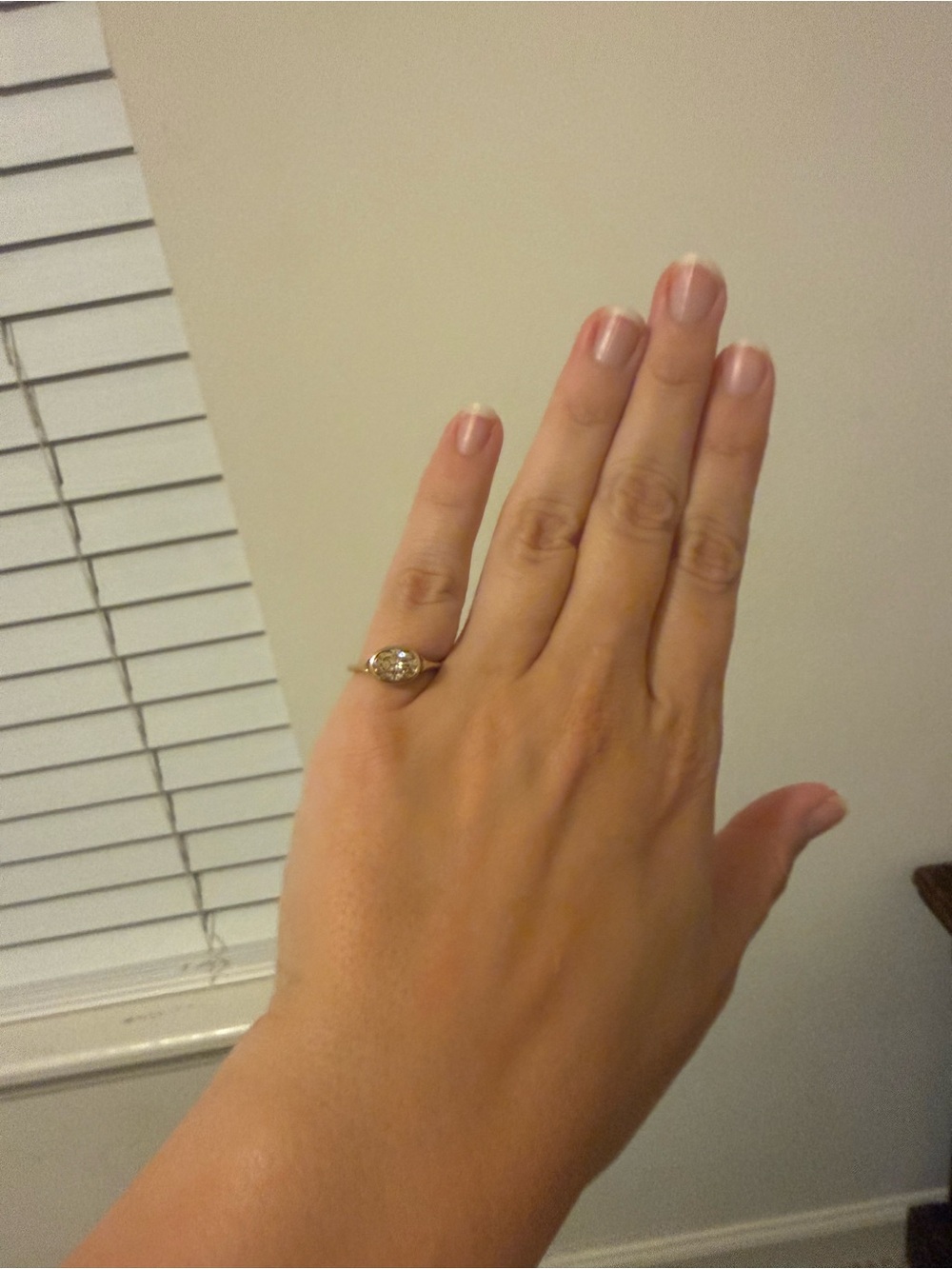 9k Yellow Gold, Champagne Moissanite Pinky Ring